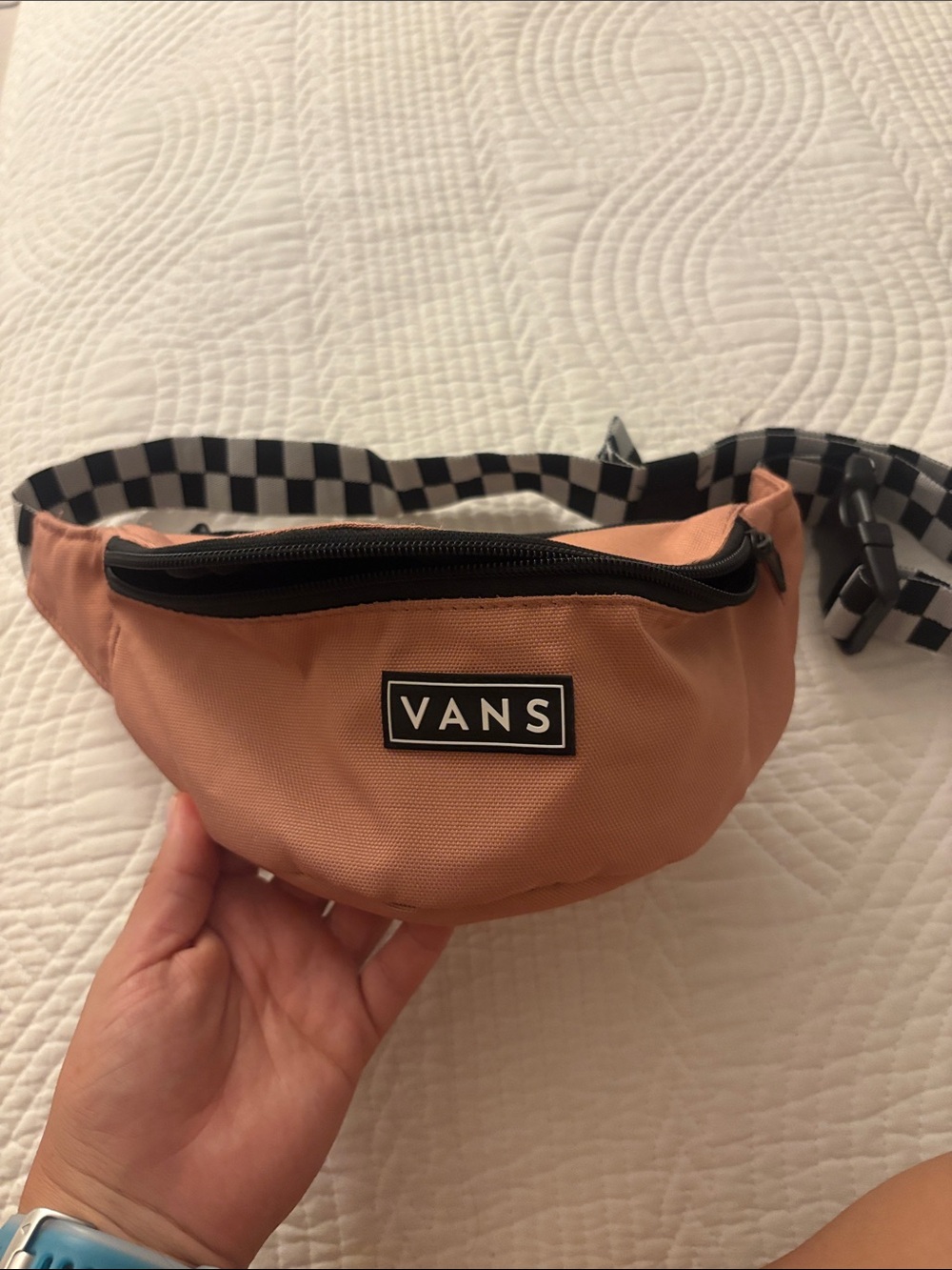 Vans Peach Waist Pack with Checkerboard Strap
